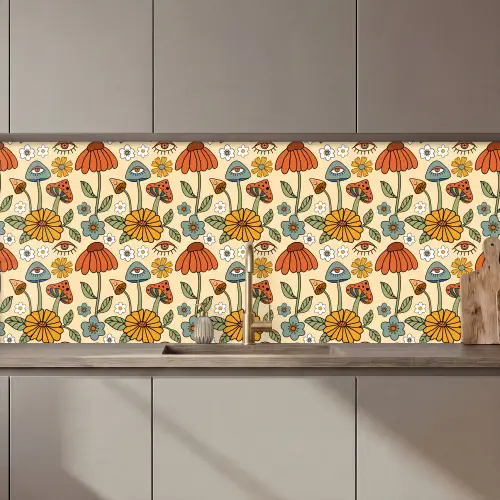 Patronen - Vintage - Bloemen - Ogen keuken achterwand 2 middel 871 zz_3dshopping