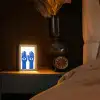 Handen - Twee - Ogen - Blauw Light Box met kabel (Tafellamp) klein -sfeer1