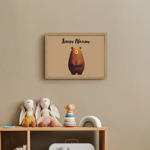 Beer - Minimalistisch - Bruin Light Box met batterij (Wandlamp kind) middel -sfeer2_kind