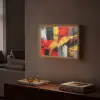 Abstracte kunst - Goud - Zwart Light Box met batterij (Wandlamp) middel -sfeer1