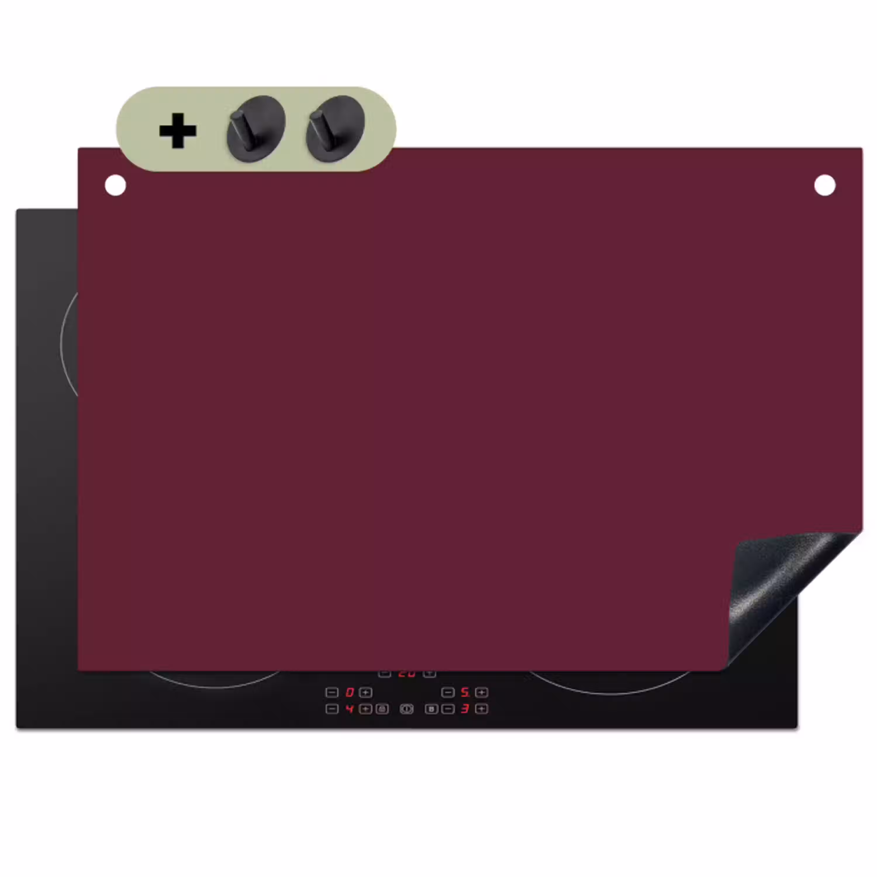 Deep - Plum - Paars Inductie beschemer met haakjes klein 777 -3d