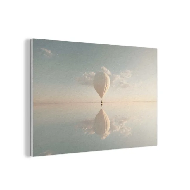 Akoestisch schilderij - Luchtballon - Wolken - Water - Blauw