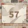 Beige organisch - Traditioneel Naambord Rechthoek middel -sfeer3