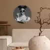 Vrouw - Pasta - Zonnebril Wandcirkel kunststof plaat 5mm dik klein -sfeer1