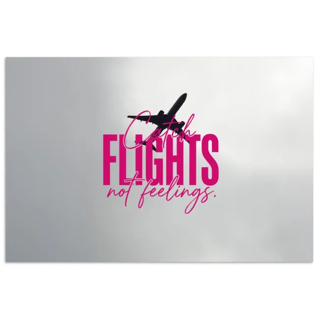 Poster - Catch flights not feelings - Vliegtuig - Roze