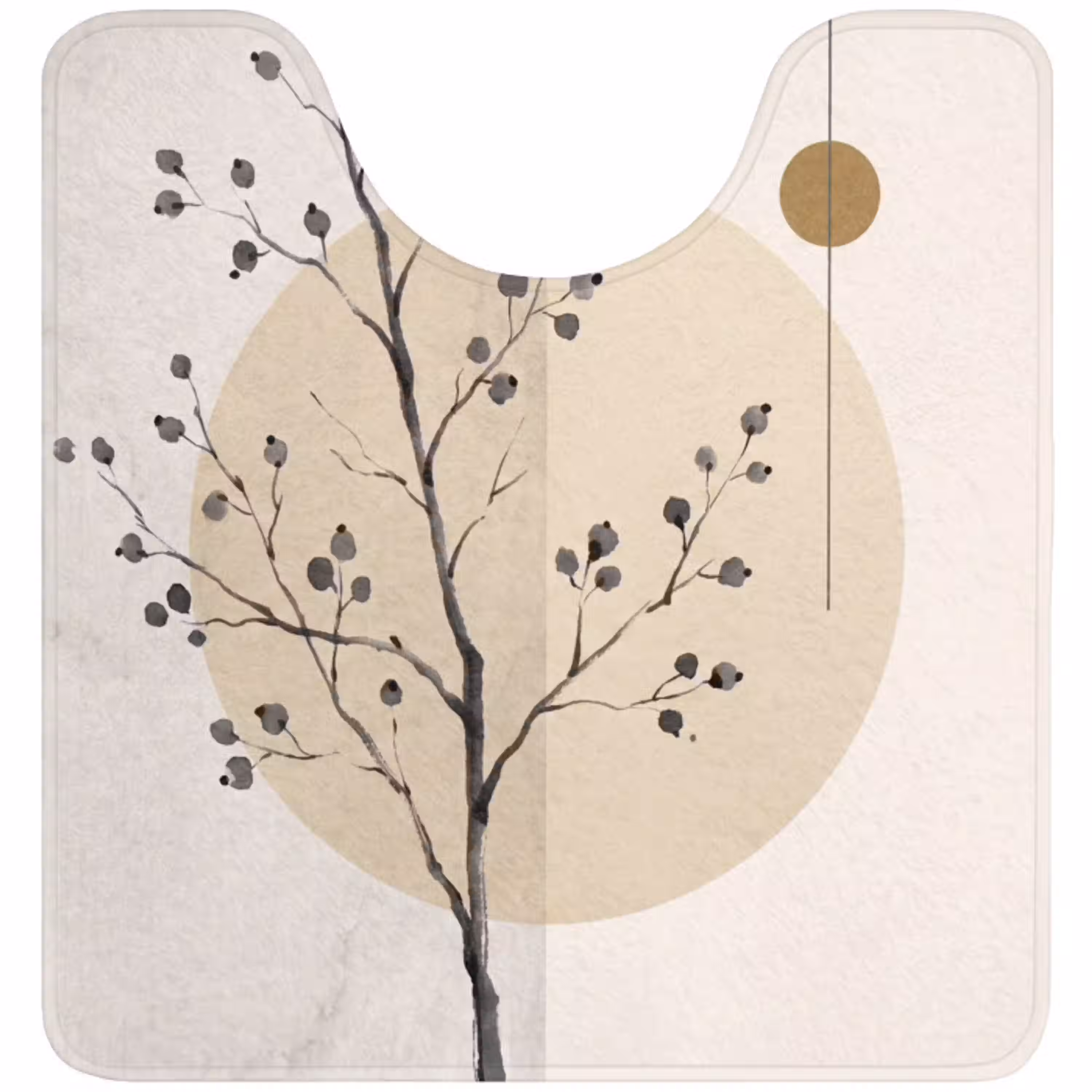 Plant - Abstract - Beige WCmat U-uitsnede middel -3d