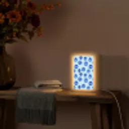Bessen - Modern - Blauw Light Box met kabel (Tafellamp) klein 925 -sfeer4