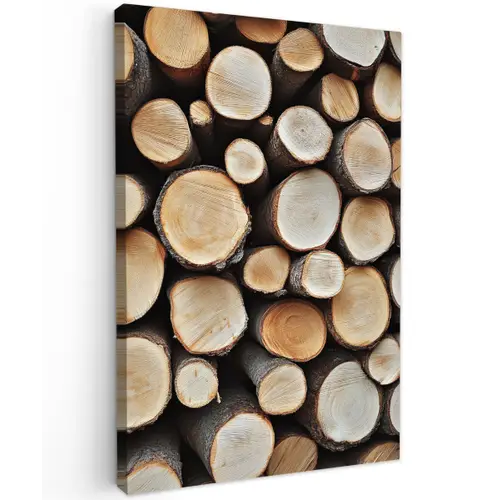 Hout - Boomstammen - Textuur Tuinposter op houten frame 2 cm dik klein -3d