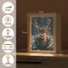 Hert - Kerst - Winter - Sneeuw - Kerstkrans Light Box met kabel (Tafellamp) klein -USP_NL