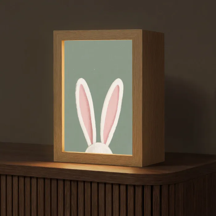 Hazen - Oren - Roze Light Box met kabel (Tafellamp) klein -z3d_website