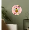 Bij - Geel - Bloemen - Kleurrijk Wandcirkel kunststof plaat 5mm dik klein -sfeer3