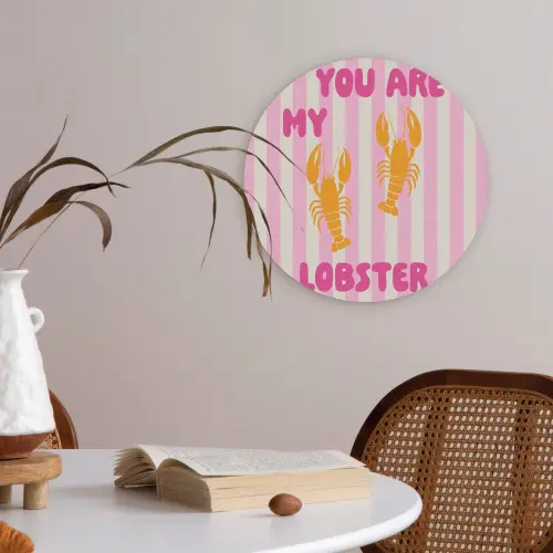Lobster - Love - Valentijn Akoestische PET Vilt - Rond klein -sfeer3