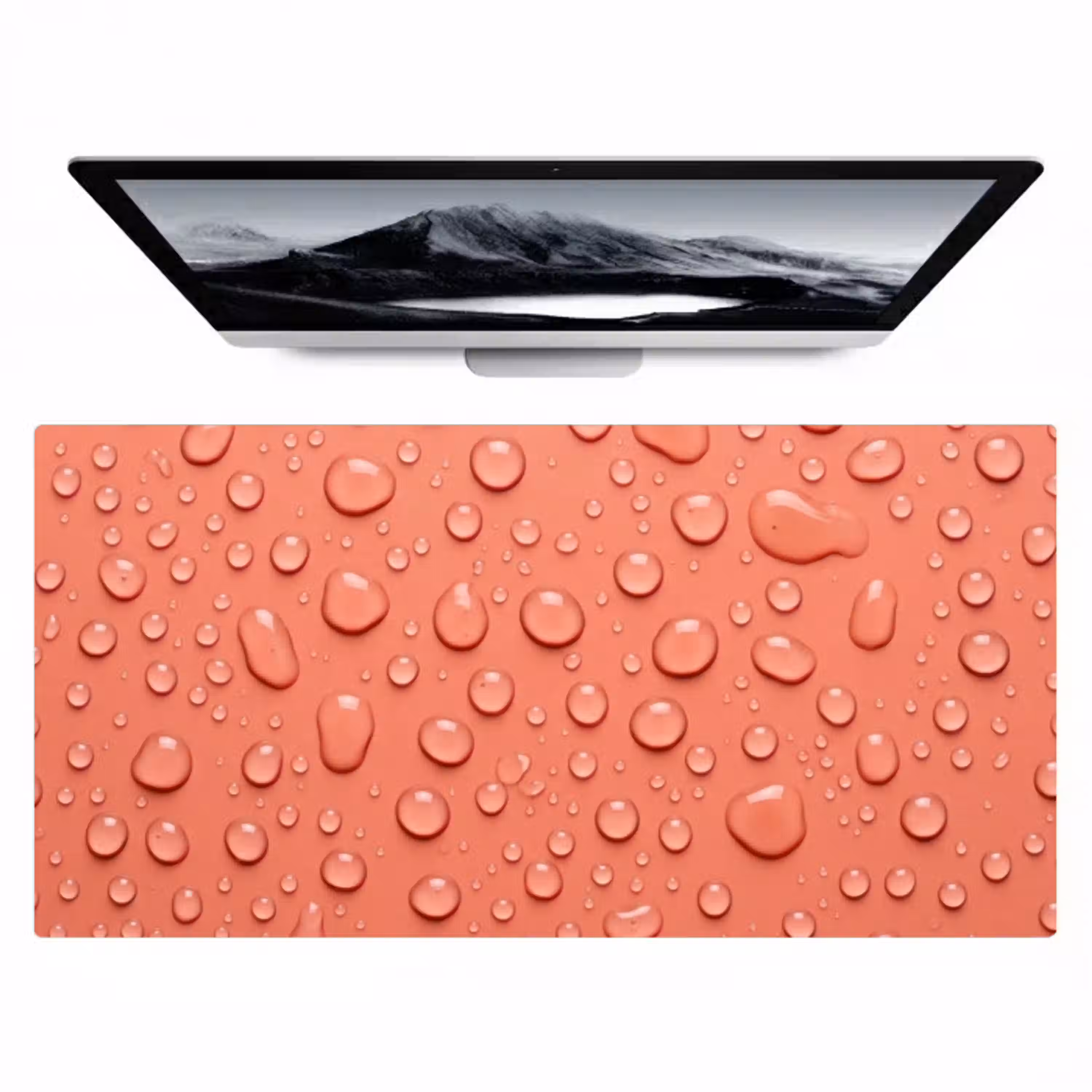 Water - Druppels - Roze Muismat XXL klein -zzz3d