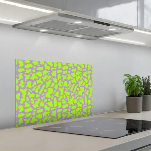Groen - Neon - Paars - Vlekken keuken achterwand spatscherm klein 900 -3d_schuin