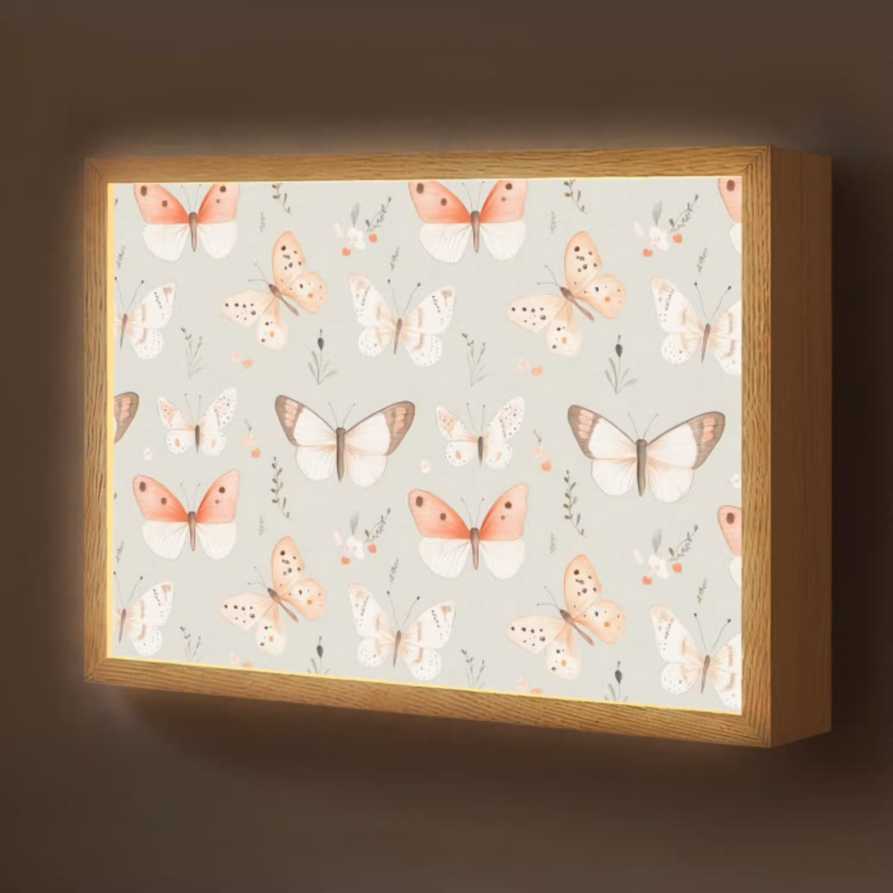 Vlinder - Patroon - Pastel Light Box met batterij (Wandlamp kind) middel -z3d_website