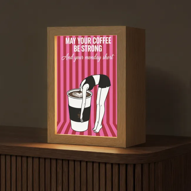 Tafellamp - Roze - Strepen - Koffie - Maandag