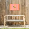 Patroon - Oranje - Fijn - Strepen Tuinposter op houten frame 2 cm dik klein -sfeer4