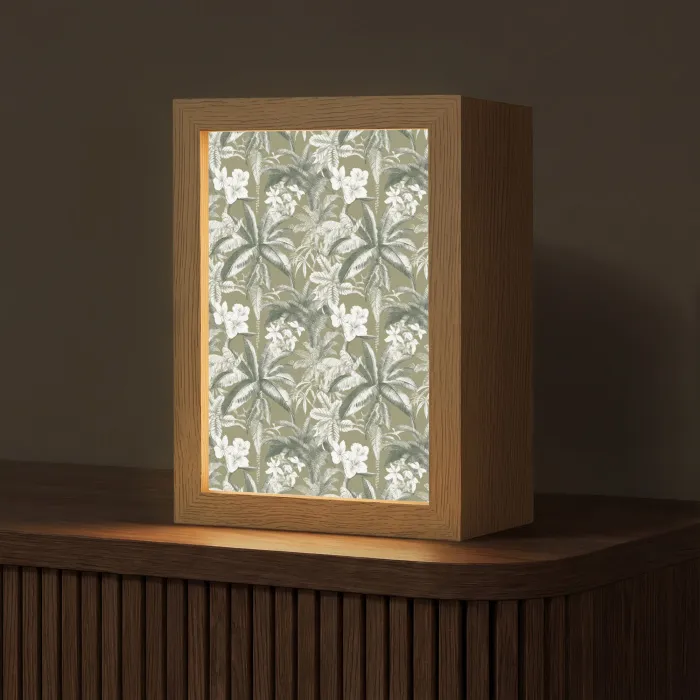 Botanisch - Bloemen - Groen Light Box met kabel (Tafellamp) klein 925 -z3d_website