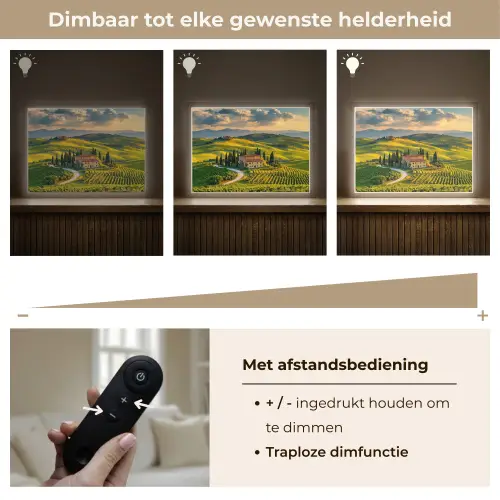 Toscane - Landschap - Wijngaarden Light Box met batterij (Wandlamp) middel -USP_dimbaarNL