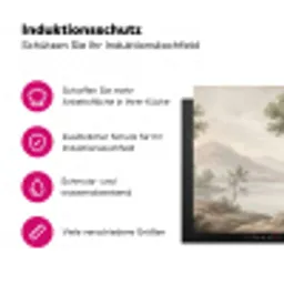 Bomen - Meer - Bergen - Illustratie Inductie beschermer vinyl 3mm klein -zzzzzzz-lf-ups