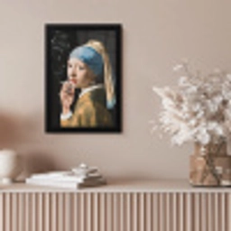Meisje met de parel - Johannes Vermeer - Sigaretten fotolijst zwart zonder passe partout klein -sfeer5
