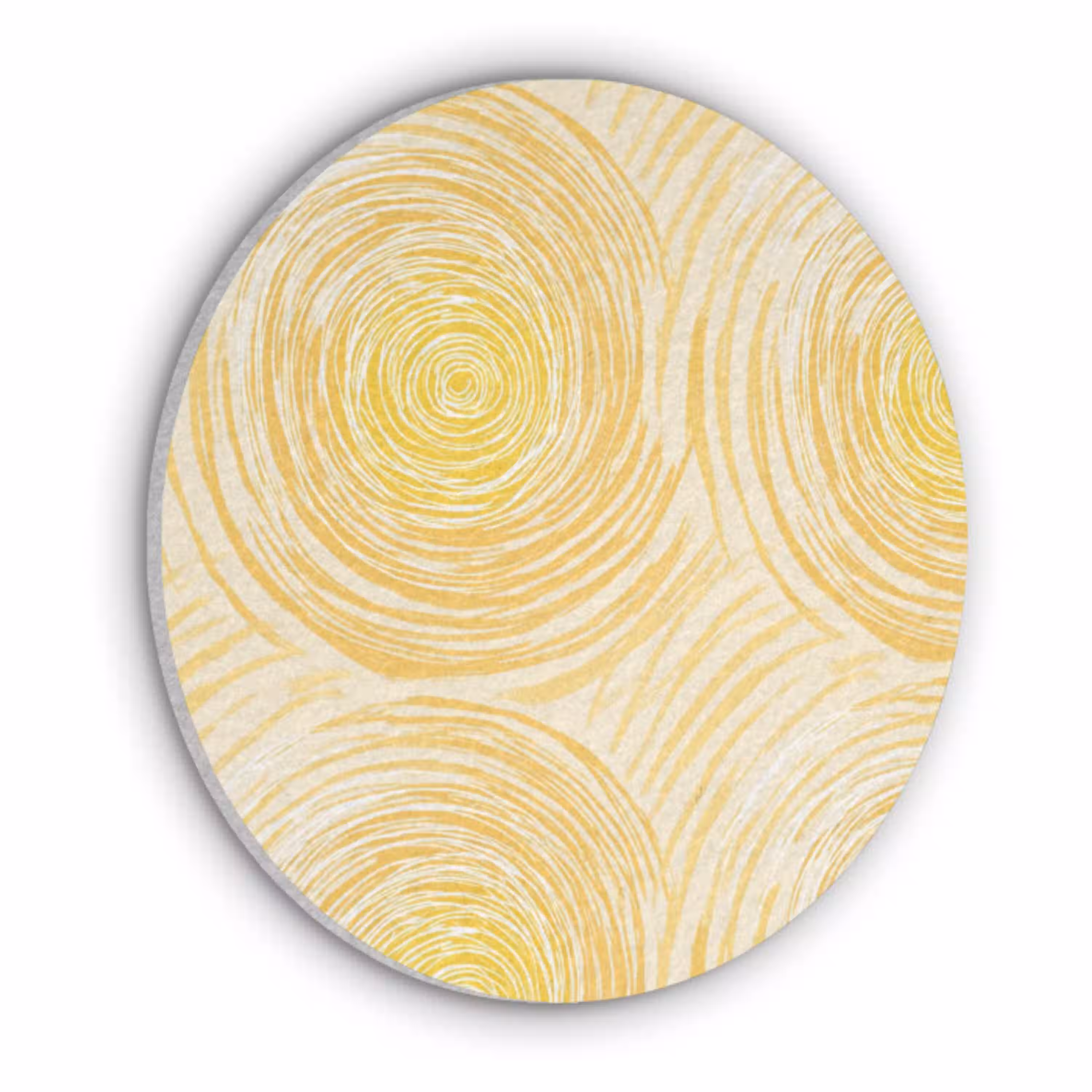Cirkels - Abstract - Artistiek - Geel Akoestische PET Vilt - Rond klein 838 -3d