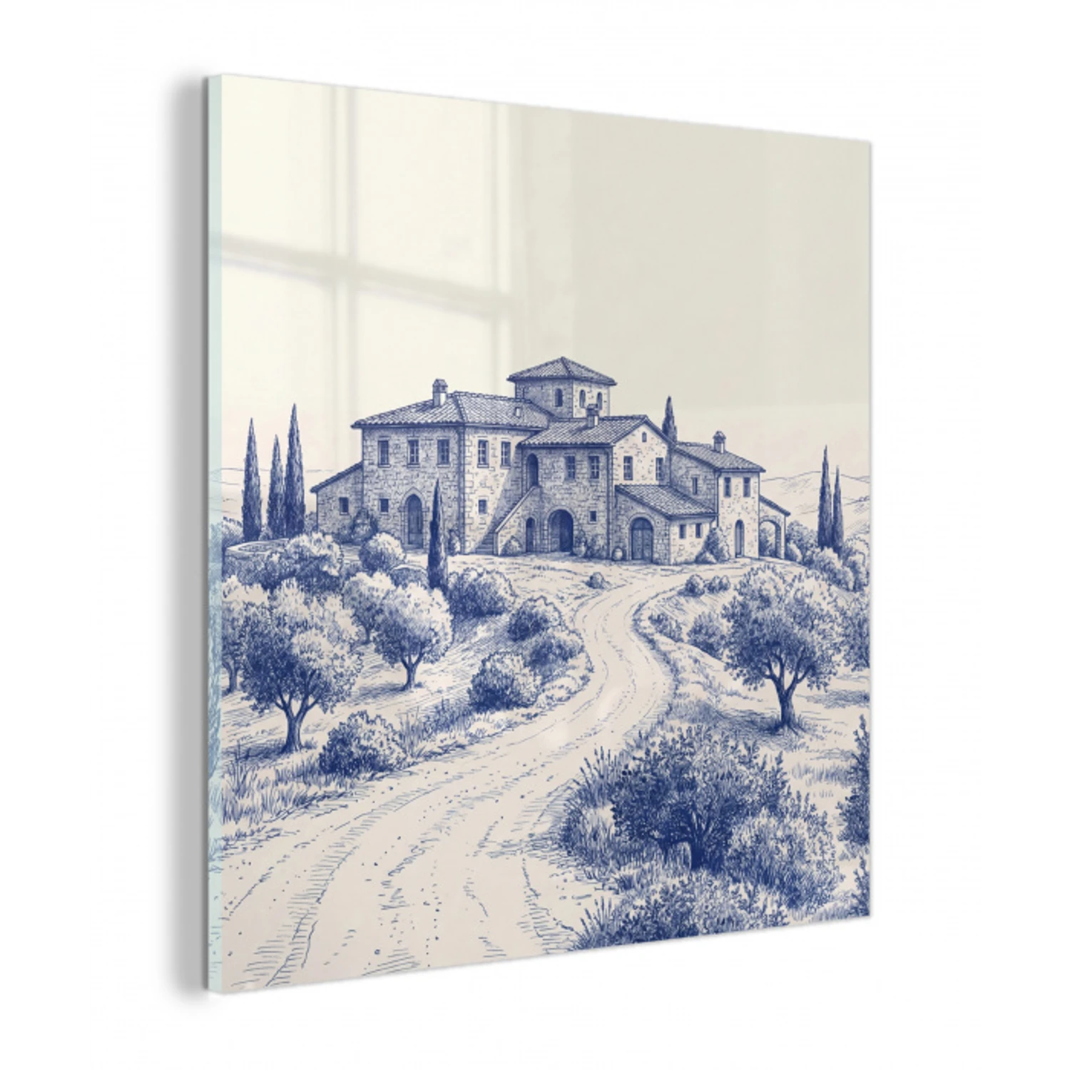 Rustiek - Landgoed - Blauw plexiglas 5mm klein -z3d