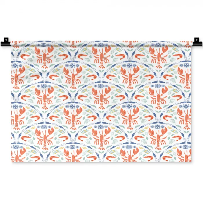 Sfeer - Oranje - Blauw - Groen Wandkleed katoen klein 269 -zz3d