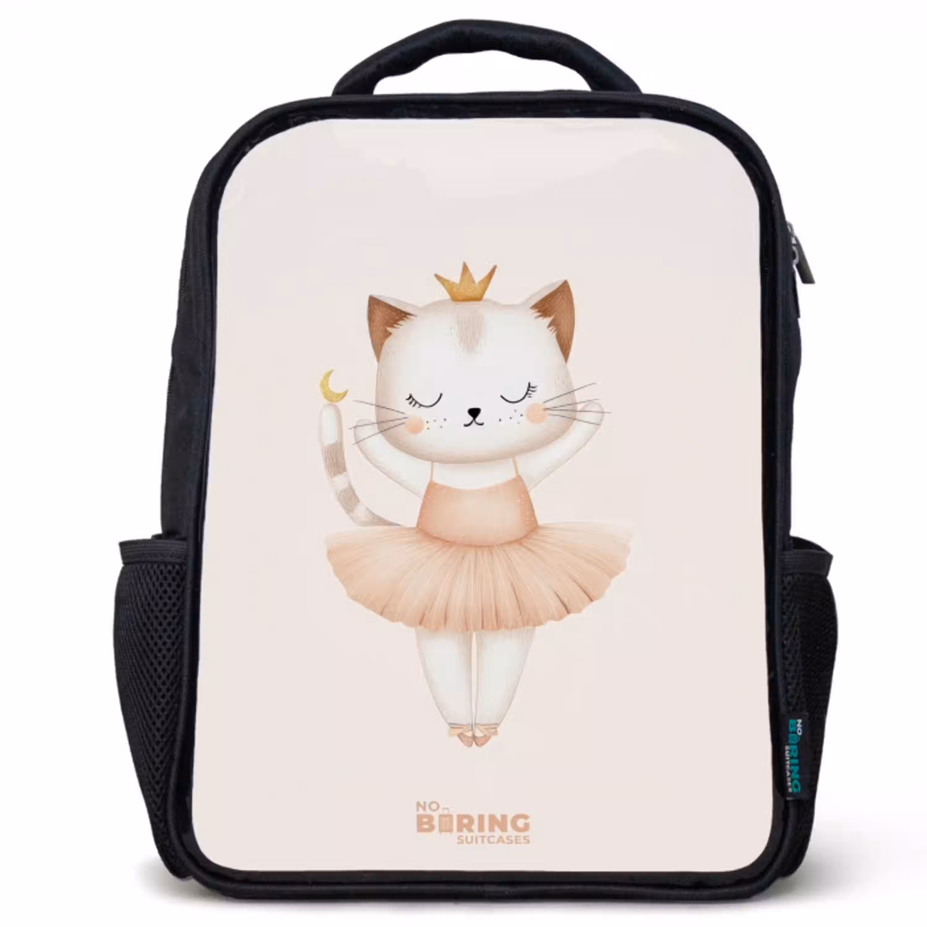 Ballerina kitten in beige kleuren Rugzak - Zwart middel -3d
