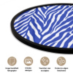 Zebra - Patroon - Kobalt - Blauw Fotolijst rond zonder passe partout klein 856 -closeup_NL