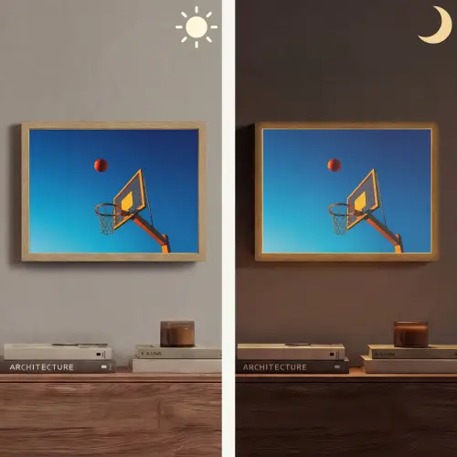 Basketbal -  Lucht - Ring Light Box met batterij (Wandlamp) middel -sfeer3