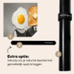 Ontbijt - Koppel - Ei - Brood Inductie beschermer vinyl 3mm middel -zzzzzzz-induclip_NL