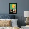 Retro - Meisje - Kat - Zon fotolijst zwart zonder passe partout klein -sfeer3