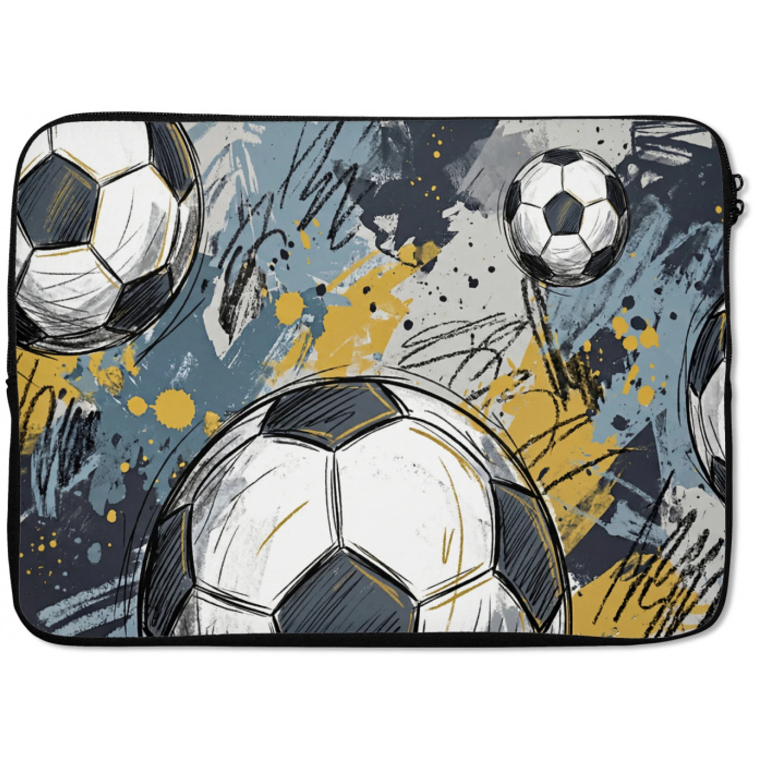 Voetbal - Abstract - Sport - Kleurrijk laptophoes neopreen klein -zkaufland3dotto