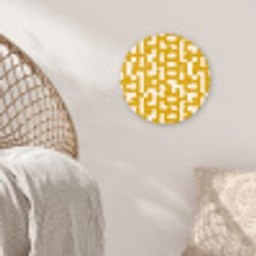 Geel - Beige - Patroon Wandcirkel kunststof plaat 5mm dik klein 188 -sfeer5