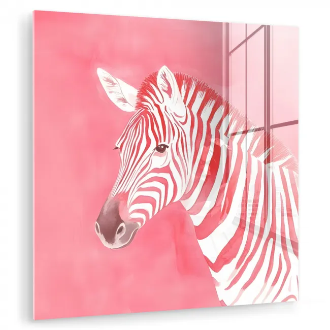 Zebra - Pink - Verf plexiglas 5mm klein -zzzproduct_nieuw
