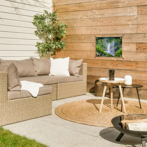 Verborgen Waterval tuinposter los doek klein -sfeer4