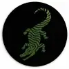 Krokodil - Groen - Tijgerachtig - Strepen Wandcirkel plexiglas klein -3d