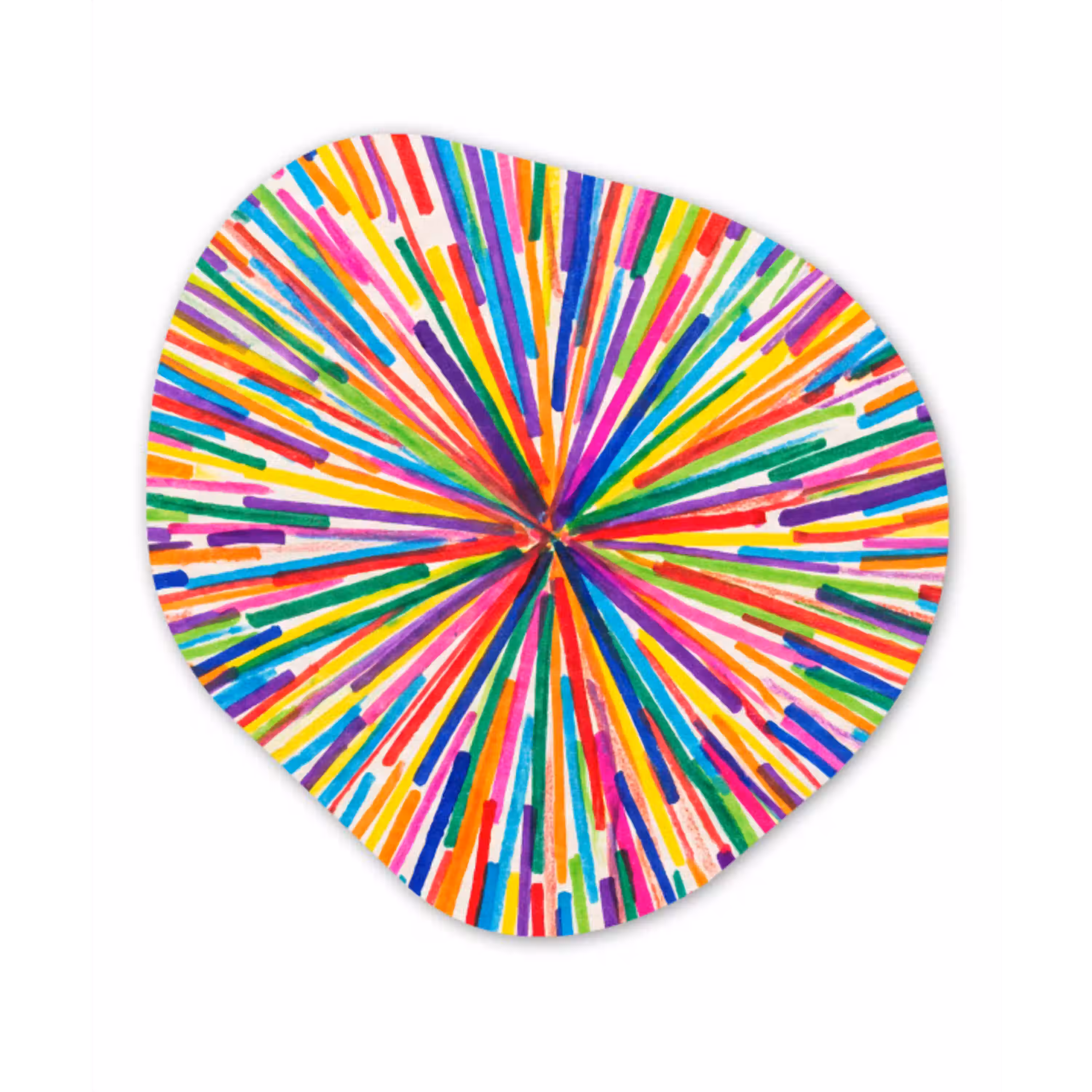Lijnen - Kleurrijk - Abstract Wandcirkel Organisch Forex 3mm klein -3d