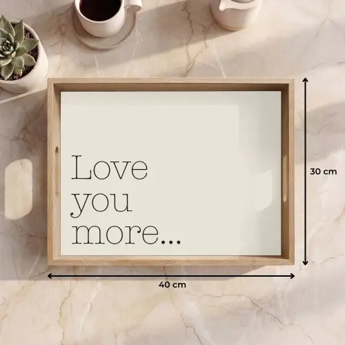 Minimalistisch - Love - Beige Dienblad Rechthoek middel -USP_Formaat