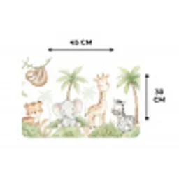 Dieren - Jungle - Pastel Placemat vinyl groot -specs