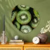 Kiwi - Fruit - Groen Wandcirkel Organisch Aluminium middel -sfeer2