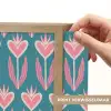 Blauw - Retro - Patroon - Hartjes Light Box met batterij (Wandlamp) middel 907 -USP_websiteprintNL