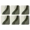 Japandi - Groen - Abstract - Modern onderzetter kurk middel -3d
