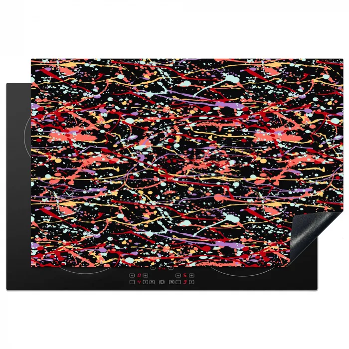 Spat - Abstract - Waterverf - Zacht Inductie beschermer vinyl 3mm klein 276 -3d
