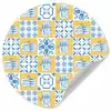 Zee - Geel - Blauw - Wit Wandcirkel behangsticker klein 186 -3d