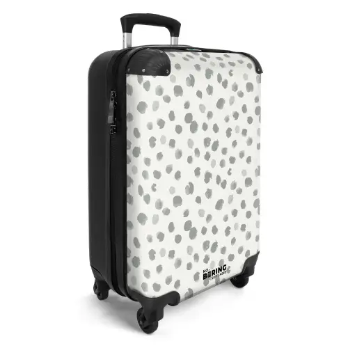 Grijze verfspatten op een gebroken wit NBS - Handbagage koffer - Kinderen Unisex middel -productfoto_3d