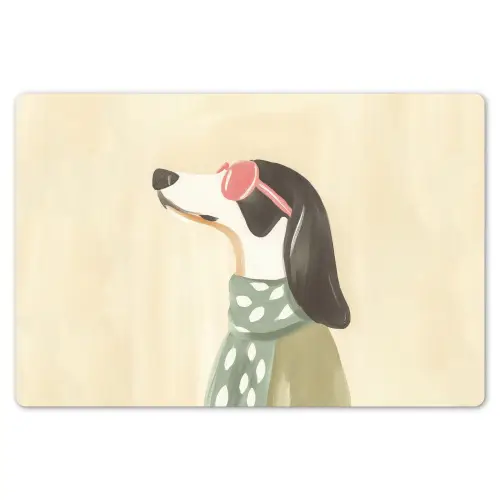 Hond - Zonnebril - Sjaal Placemat vinyl groot -zzsfeer1_Kitchenyeah-website