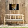 Luipaard - Dieren - Portret - Wilde dieren - Zwart Tuinposter op houten frame 2 cm dik klein -sfeer4