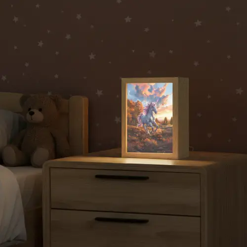 Eenhoorn - Sprookjes dier - Natuur - Meisjes Light Box met kabel klein -sfeer1_kind